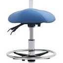 Saddle Stool Chair with Backrest and Foot Ring, Ergonomic Rolling Esthetician Seat for Salon, Tattoo Shop, Spa, Facial lash Home, Dentist Clinic, Esthetician Chair, Blue