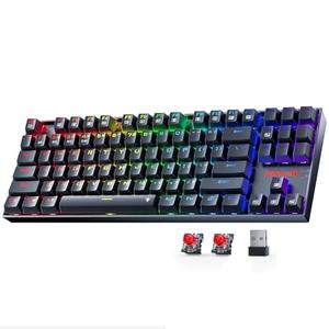 Redragon Wireless Gaming Keyboard, BT/2.4Ghz Tri-Mode Mechanical Keyboard, buit-in Battery, Programmable 87 Keys TKL, LED Rainbow Backlit - K552-KRS