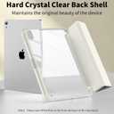 Case for iPad (A16) 11th Generation 11 Inch 2025, iPad 10th Generation 10.9 Inch 2022 with Pencil Holder, Clear Transparent Back Shell Shockproof Cover, White
