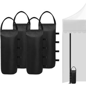 4 (Black) Cylindrical Sand Bags Weights for Canopy Weight Bag Outdoor Advertising Tent Sunshade Fixed Windproof sandbag Bag Weight Bags for Pop up Canopy Tent (Without Sand)
