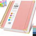 Graph Paper Notebook, Spiral Grid Notebook, Hardcover Leather Journal 300 Pages, 100gsm Thick Grid Paper Notebook, A5 Small Graphing Notebook Journal for Women Men Writing Engineering School Work