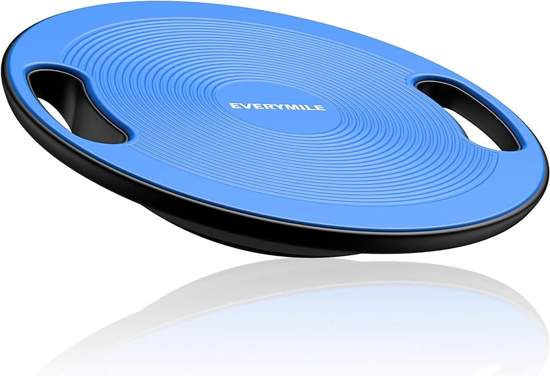 EVERYMILE Wobble Balance Board, Exercise Balance Stability Trainer Portable Balance Board with Handle for Workout Core Trainer Physical Therapy & Gym 15.7" Diameter No-Skid Surface (Classic Blue)