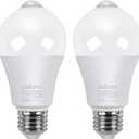 Aukora Motion Sensor Light Bulbs, 12W (100-Watt Equivalent) E26 Motion Activated Dusk to Dawn Security Bulb Outdoor/Indoor for Front Door Porch Garage Basement Hallway Closet(Cold White 2 Pack)