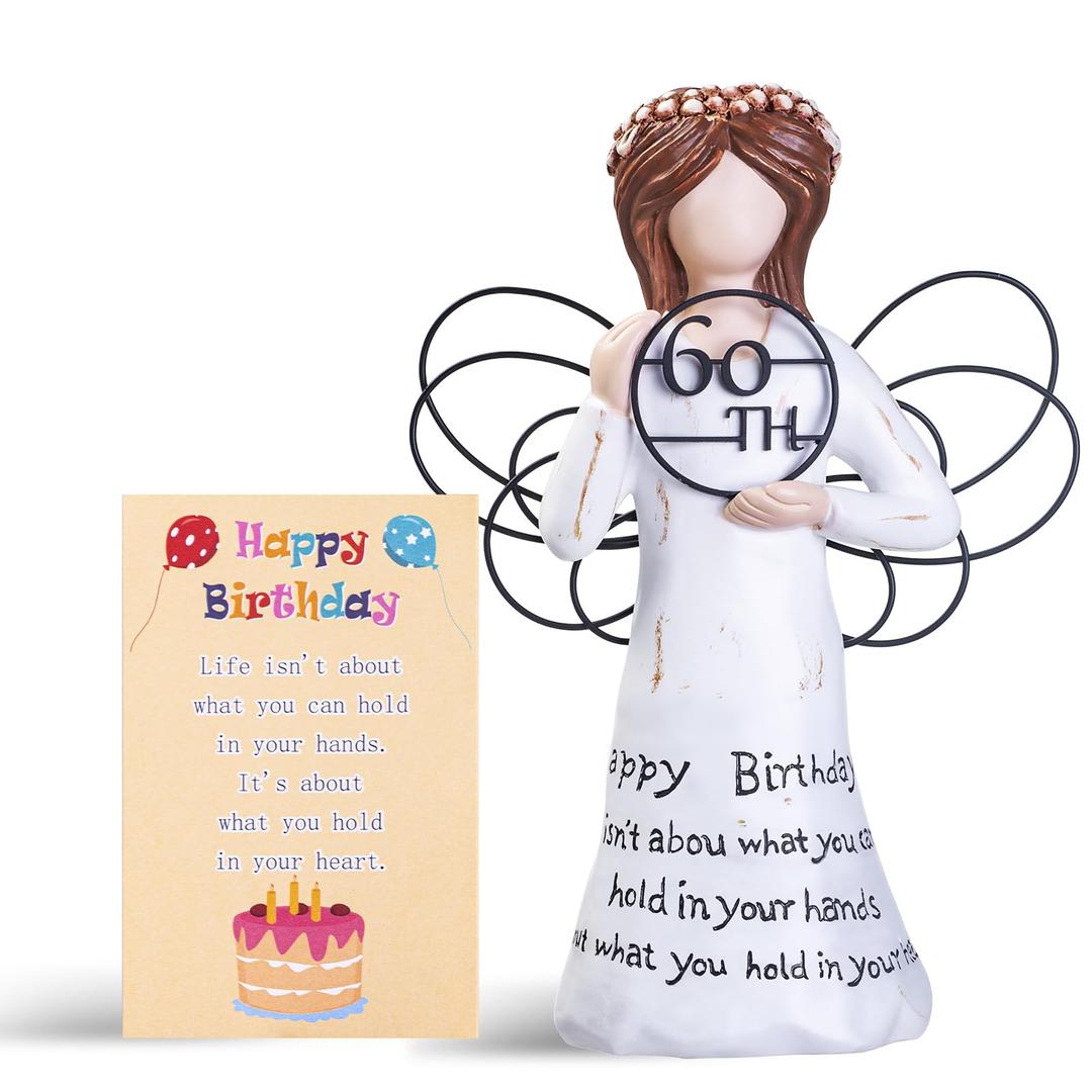 SIGUEJOR Happy Birthday Gift - Hand-Painted ResinSculpture, Perfect Keepsake for Friends, Family, andLoved Ones (60TH)