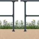 CR Fence & Rail Horizontal Metal Deck Railing, 4ft Wide Residential Handrail, 36-Inch Tall Black Straight Railing for Decks, Patios, and Flat Surfaces 2 Packs