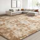 EVOIONOS Area Rug for Living Room Bedroom, Washable 6x9 Fluffy Shag Large Rug, Soft Plush Non Slip Carpet for Indoor Floor Bedside Nursery Kids Girls Room Dorm, Home Decor Aesthetic, Tie-Dye Camel