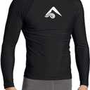 Kanu Surf Platinum Rashguard UPF 50+ Sun Protection Long Sleeve Swim Shirts for Men-Premium Rash Guard for Men (X-Large, Black)