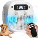 Dog Barking Control Devices, Anti Barking Device for Dogs with Remote Control, Ultrasonic & Sensor Technology, Rechargeable, Waterproof, Adjustable Modes & Frequencies, Bark Box Indoor Outdoor (White)