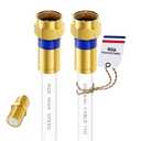 Coaxial Cable 3ft/6ft/10ft/15ft/25ft/50ft/60ft/75ft/100ft, RG6 Coax Cable Extender with Gold F-Type Connector, High Speed Internet for HD TV, Modem, Digital Antenna, Satellite, White(1.5ft)