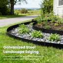 Metal Landscape Edging 6 Pack, 8" H x 40" L Metal Garden Edging, Galvanized Steel Landscape Edging Black Metal Edging for Landscaping Landscape Border with 6 Clips for Lawn Yard (20Ft Total)