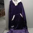 Bedsure Wearable Blanket Hoodie, Cozy Long Hooded Blanket Sweatshirt as Mothers Day Hoodie Gifts for Mom Women, Standard, Dark Purple (Adult)