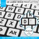 Magnus 325 | Wireless Large Print Full Size Computer Keyboard | High Contrast Black & White Keys | Soft Buttons | Ideal for Visually Impaired, Beginners and Seniors | Plug & Play