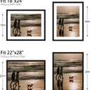 22x28 Picture Frame Set of 4, Wooden Poster Frames with 18x24 Mat for Wall Display,Black, 22x28 in
