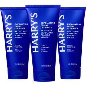 Harry's Exfoliating Facial Cleanser for Men, 5.1 oz, 3 Pack | Deep-Cleansing Daily Face Wash for Men with Volcanic Rock Gently Removes Impurities Without Drying Out the Skin