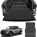 Santa Cruz Trunk Bed Mat Compatible with 2022-2026 Hyundai Santa Cruz 4.3FT - Custom Fit TPE Heavy Duty Cargo Mat - All Weather Santa Cruz Bed Liner Accessories (Bed Mat+Tailgate Mat)