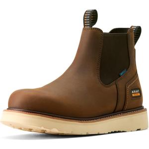 ARIAT Rebar Wedge Chelsea Waterproof Work Boots (11, Distressed Brown)
