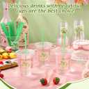 Honeydak 100 Pcs Margs and Matrimony Cups Bulk 12oz Plastic Margarita Bachelorette Party Cups with Lids Straws Cute Martini Pattern Cup Tumbler for Bachelorette Party Wedding Bridal Shower(Classic)