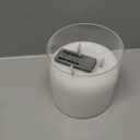 Eywamage 3 Wick Clear Glass Flameless Candle with Remote, Large Flickering LED Battery Pillar Candle  6" H 6"