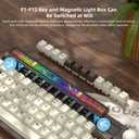 Womier 75% Wireless Mechanical Keyboard, Creamy Gaming Keyboard, CNC Aluminum with 8000mAh Battery, QMK/VIA Tri-Mode Key Board Custom Hot Swappable RGB Backlit for Windows/Mac/PC (SK71 PRO-Black)