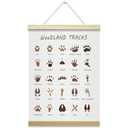 Nopoben Woodland Tracks Poster Hanger Frame, Animal Tracks Wall Art With Wooden Poster Hanger, Educational Animals Wall Decor, Forest Hunting Boy Nursery Decor(12x16 Inches)-18