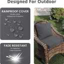 PatioGlow Outdoor Chair Cushions 18 x 18 x 3 Inch, Waterproof & Fade Resistant Patio Seat Cushion for Furniture with Handle and Ties, Thick Seating Pads for Outside Sofa Couch Set of 2, Grey