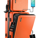STORAGEBUD 22 Inch Carry On Luggage 22x14x9 Airline Approved, Carry On Suitcase with Wheels, Hard-shell Carry-on Luggage, Orange Small Suitcase, Hardside Luggage Carry On with Cosmetic Carry On Bag