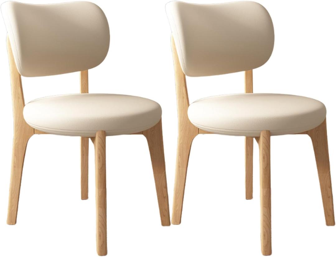 Solid Wood Dining Chairs Kitchen Chairs Set of 2 Mid Century Modern Dining Chairs with Wooden Frame and Upholstered Farmhouse Dining Room Chairs for Kitchen,Living Room