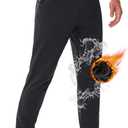 TACVASEN Men's Fleece Lined Joggers with Pockets Winter Warm Sweatpants Water Resistant Gym Workout Athletic Pants Men (36, Black)