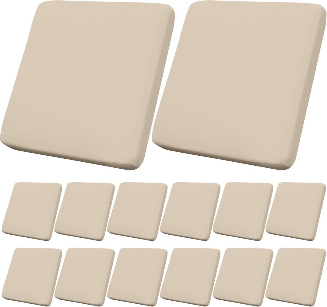 14Pcs Outdoor Cushion Covers, Patio Cushion Covers,Stretch Elastic Slipcovers, Replacement Washable & Reusable Furniture Protector for Patio Couch (Beige,Cover Only) (14Pcs-Solid color)