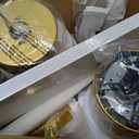 Metal Ceiling Fan with Lights and Remote, 52 Inch, Gold & White
