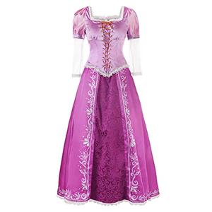 JerrisApparel Women’s Princess Costume Dress Halloween Cosplay Dress Up (L, Purple)