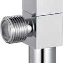 SUBMARINE Brass Angle Stop Valve, 1/2'' Inlet and Outlet Caliber, 1/4 Turn Shut Off Valve, With 3/8'' Adapter, Suitable for Kitchen, Bathroom and Toilet (Chrome Plating)