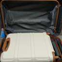 Kono 4 Piece Luggage Sets Expandable (only 28") with Spinner Wheels TSA Lock Lightweight PC+ABS Hardside Travel Rolling Suitcases 20in 24in 28in Carry on and 12in Mini Cosmetic Case Cream White