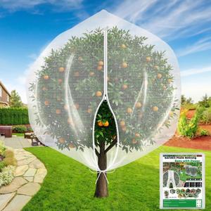 Evoio Bird Netting for Garden Plant Fruit Tree Protection Large Blueberry Bushes Netting Covers Bags with Zipper, 4 x 5 ft Shrubs Bush Tomato Strawberry Berry Barrier Mesh Cover Net Protector