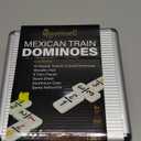 Queensell Mexican Train Dominoes Set with Numbers, Double 12 Dominoes Sets for Adults, Mexican Domino Train for Adults and Family - Domino Sets 91 Tiles with Aluminum Case