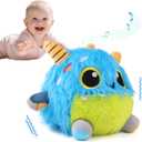 nicknack Toys for 1 2 3 Year Old Girls Boys Gifts, Crawling Monsters Baby Toys with Musical Sound, Toddler Interactive Sensory Plush Toys, Birthday Present Gifts for Kids 1 2 3 Years Old Boys Girls (Blue)