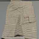 jinchan Tie Up Linen Textured Striped Bow Tie Curtain for Kitchen Bathroom Rod Pocket Pinstripe Valance Window Treatments Ticking Stripe Pull Cord Valance 1 Panel 18 Inch Tan on Beige, Size: 50"W x 18"L