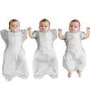 Transition Baby Swaddle 3-6 Months 12-18 lb, Arms In/Out Swaddle Sleep Sack with 2-Way Zipper Moisture-Wicking Fabric, Improves Sleep Snug Fit Helps Calm Startle Reflex, Gray
