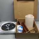 65” Walnut Gold Boho Floor Lamp for Living Room, 1200 Lumens 3-Level Brightness Rattan Floor Lamp for Bedroom, Wood Mid Century Modern Arc Standing Lamp, Rattan Tall Lamp, LED Bulb Included