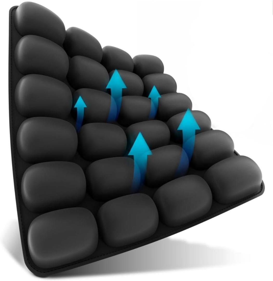 Travel Cushion  CloudAir Technology Airplane Seat Cushion  Inflatable Travel Cushion for Long Flights  Portable Air Cell Design, Puncture-Resistant Waterproof Pad  Black