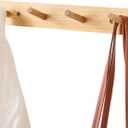 Hickory Wood Coat Rack Wall Mount, 16 Inch Coat Hook Hanger Wooden Wall Coat Rack with 4 Hooks for Purse Clothes Towels Hats in Entryway Bedroom Bathroom, Natural