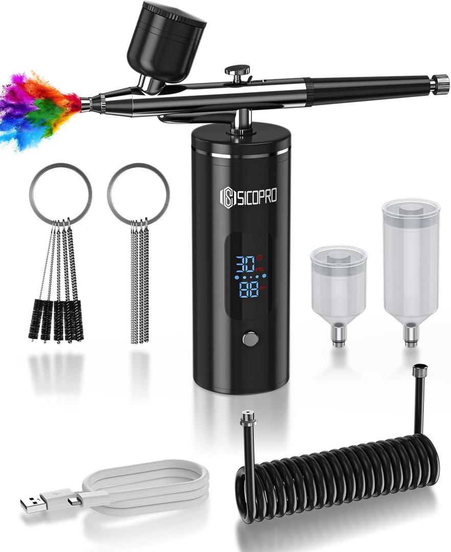 Airbrush Kit, Cordless Airbrush for Nails, Air Brush Kit With Air Compressor for Models/Shoes/Cakes/Hair, Air Brush Guns For Painting