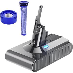 6000mAh Replacement for Dyson V8 Battery SV10 Compatible with Dyson V8 Animal V8 Absolute V8 Fluffy V8 Motorhead Handheld Cordless Vacuum Cleaner 21.6V Li-ion 215681 967834 05 Battery