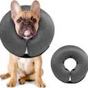 MIDOG Dog Cone - Inflatable Soft Donut Collar Alternative for Dogs After Surgery, Protective Recovery Collar Prevents Licking, Comfortable E-Collar Alternative for Small Medium Large Dogs (Gray, M+)