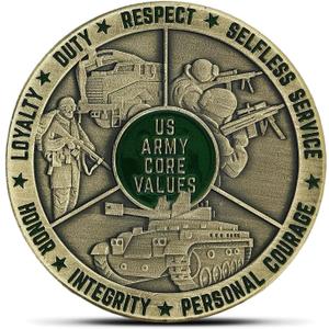 US Army Core Values Military Challenge Coin - Ideal Gift for Army Personnel and Supporters