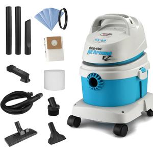 Shop-Vac 1.5 Gallon 2.0 Peak HP All Around EZ Wet/Dry Vacuum, Portable Compact Shop Vacuum, 3 in 1 Function with Wall Bracket & Multifunctional Attachments for Home, Apartment, Vehicles, 5895100