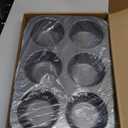 Non-Stick Muffin Pans, 6-Cup Set of 2 Jumbo Baking Pans with a Spatula for Extra-large Muffins & Cupcakes