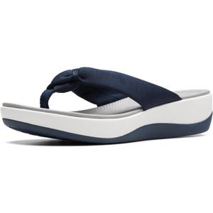 Clarks Women's Arla Glison Flip Flop (6, Blue Fabric)