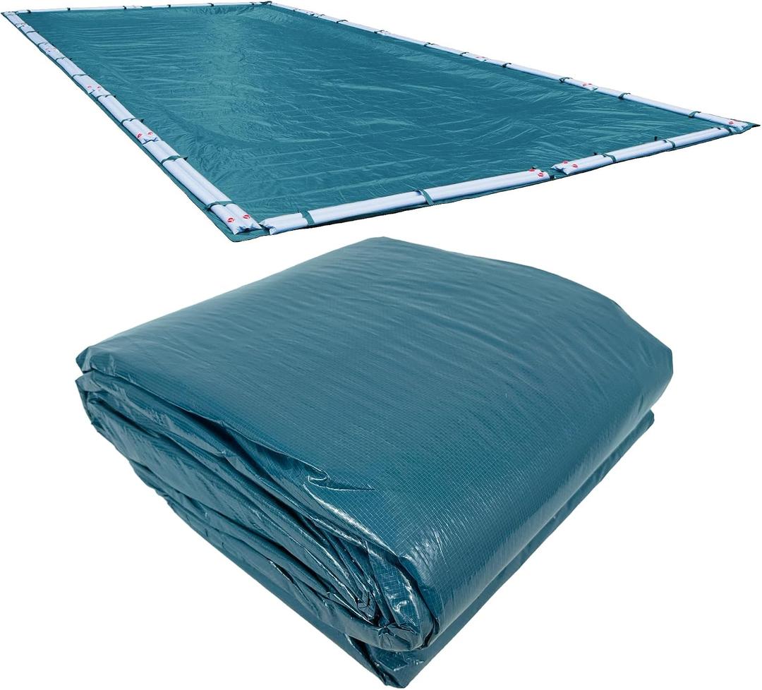 Pool Mate 16 x 24 ft Deluxe Guardian Winter Pool Cover for Inground Pools | Blue Pool Cover, 5 ft Overlap (21 x 29ft Cover Size), Solid 10 x 10 Scrim, 2.91 oz/yd2, Style: 581624RA