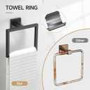 TQKAG 5-Piece Matte Black Bathroom Hardware Set Classic Wall Mounted Bathroom Accessories Set SUS304 Stainless Steel Towel Bar Sets 23.6" Towel Rack for Bathroom Towel Holder Set,Black